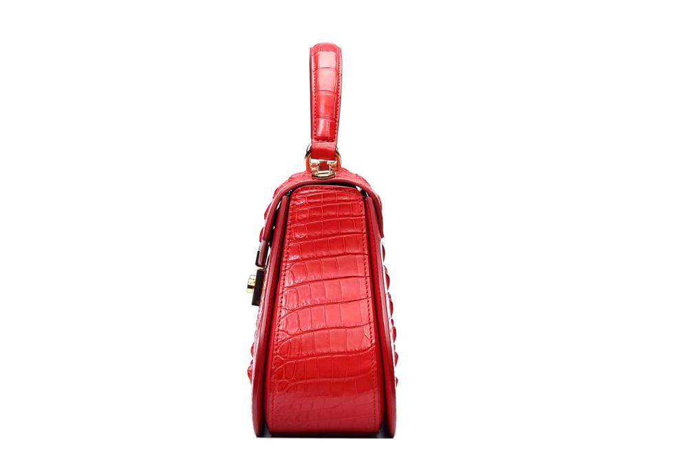 Top Handle Mini Crocodile Leather