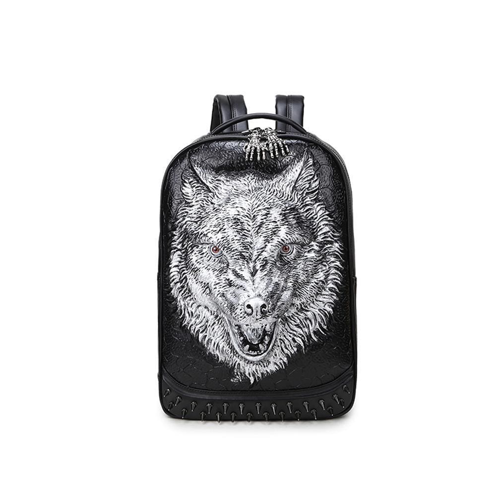Unisex 3D Angry Wolf PU Leather Casual Laptop Rivet Fashion Backpack Unisex 3D Angry Wolf PU Leather Casual Laptop Rivet Fashion Backpack