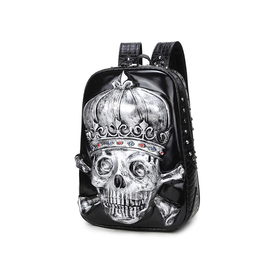 Unisex 3D Realistic Smiling Skull With Crown Backpack