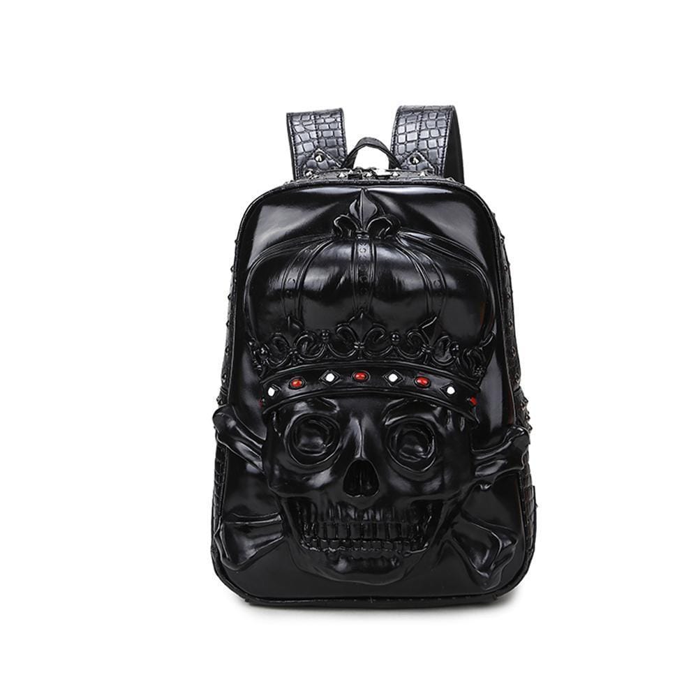 Unisex 3D Realistic Smiling Skull With Crown Backpack