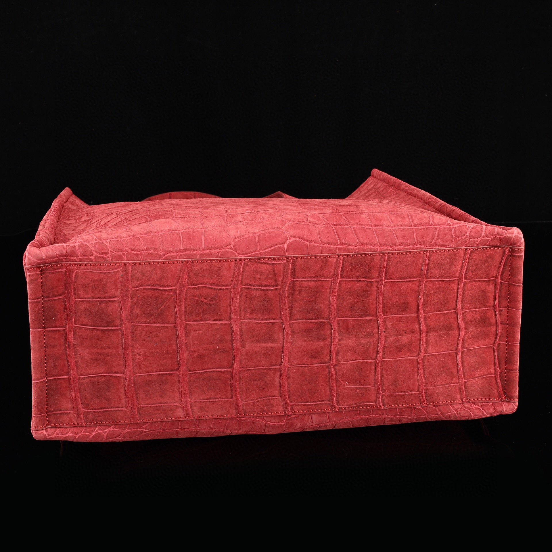 Unisex Nubuck Genuine Crocodile Skin Leather Large Shopper Tote Bag