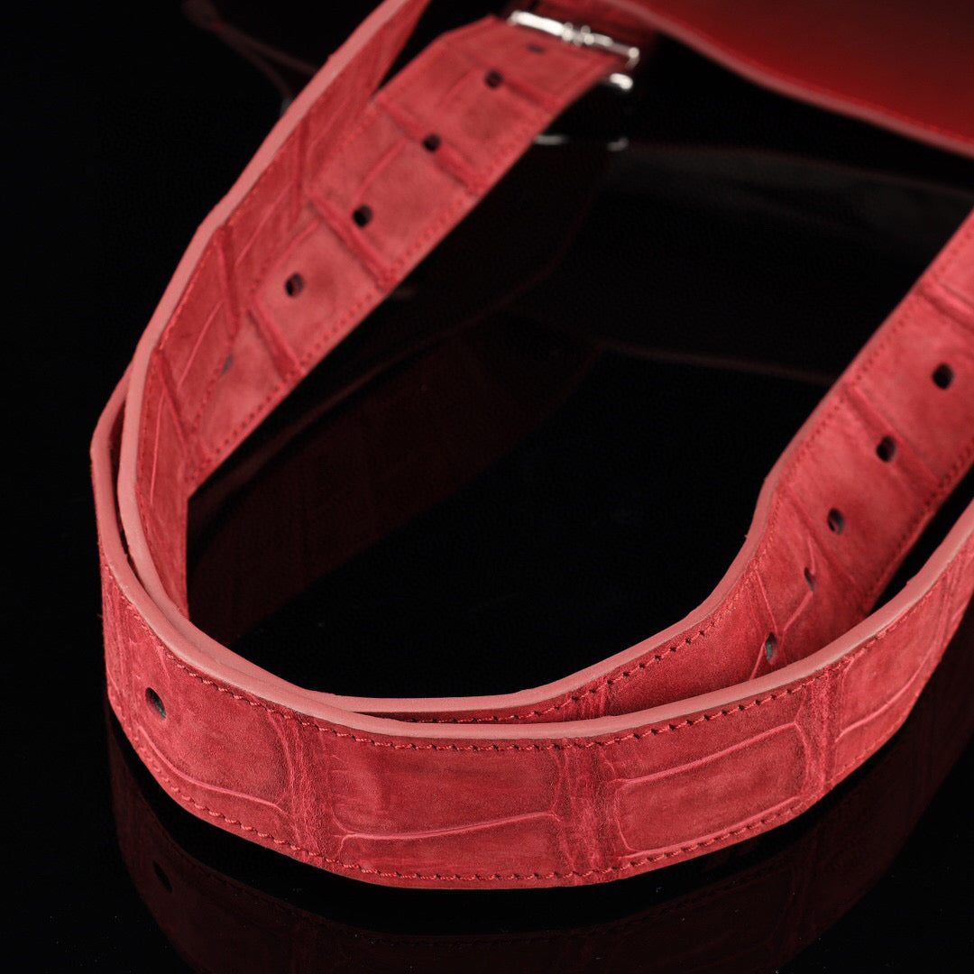 Unisex Nubuck Genuine Crocodile Skin Leather Large Shopper Tote Bag