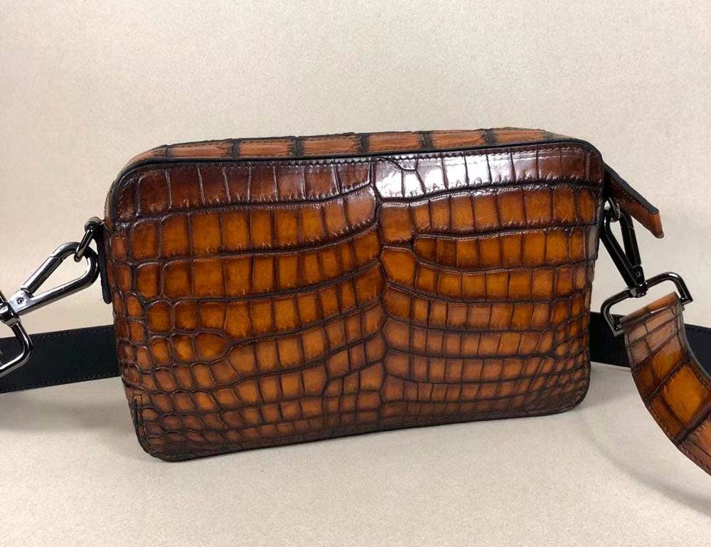 Túi clutch đeo vai đeo chéo trước ngực bằng da thật phong cách vintage