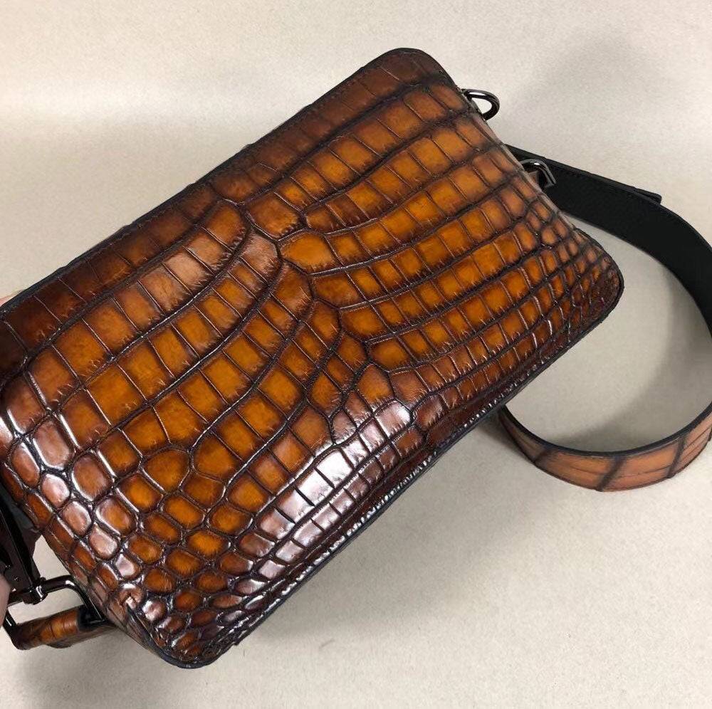 Túi clutch đeo vai đeo chéo trước ngực bằng da thật phong cách vintage