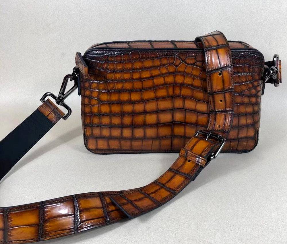 Túi clutch đeo vai đeo chéo trước ngực bằng da thật phong cách vintage