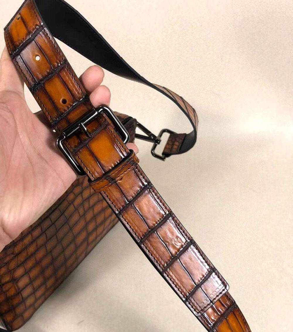 Túi clutch đeo vai đeo chéo trước ngực bằng da thật phong cách vintage