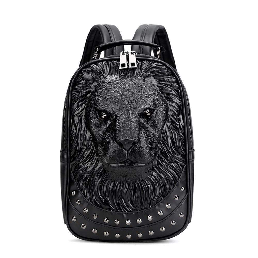 3D Backpack ,Studded 3D Serious Lion Statue Unisex Fashion Trendy Backpacks