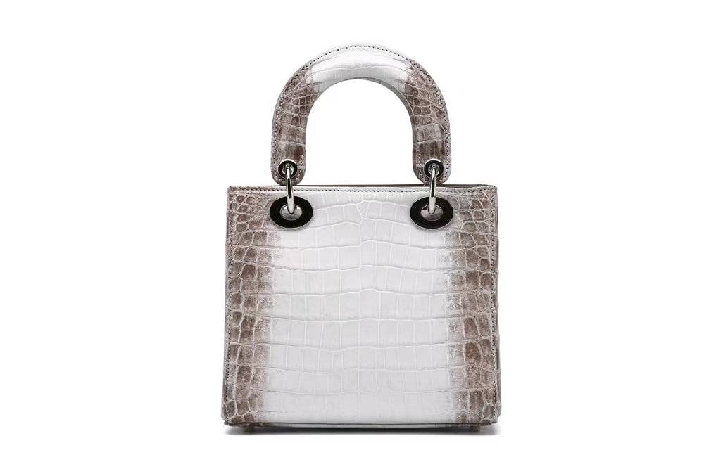 White Himalaya Niloticus Crocodile Top Handle Bag