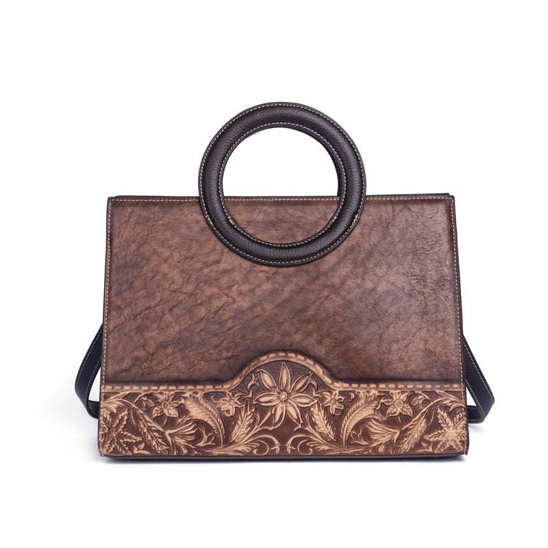 Rossie Viren Women's Women Crossbody Small Tote Bag with Leather Circular Handle | Handle Bag | Crossbody Bag