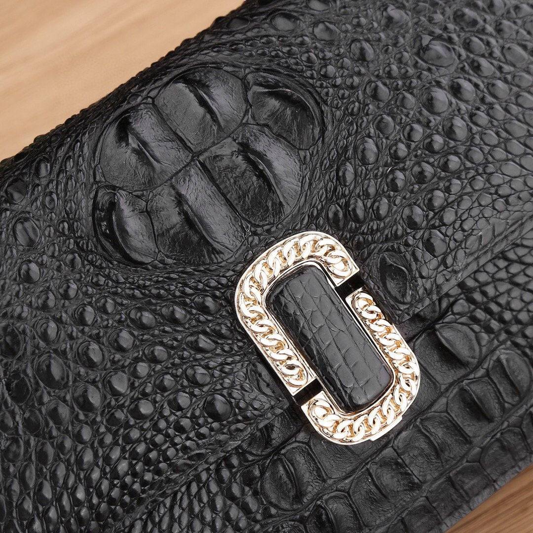 Women's Crocodile Leather Chain Cross Body Messenger Bag