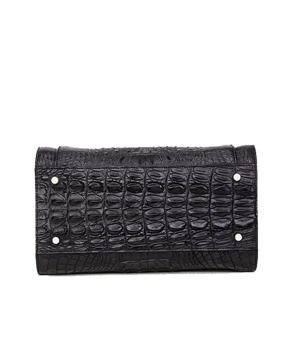 Women's Crocodile Leather Dome Satchel Bag