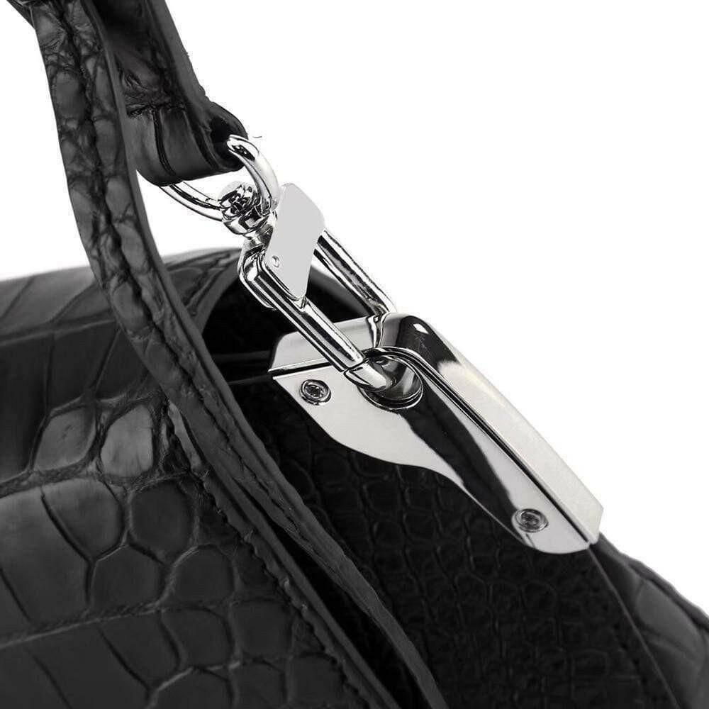 Women's Crocodile Leather Shoulder Bags Black