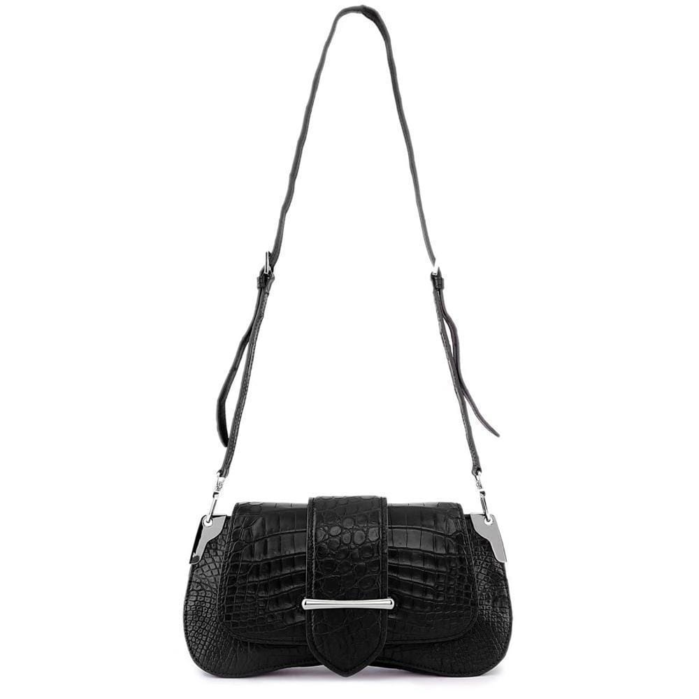 Women's Crocodile Leather Shoulder Bags Black