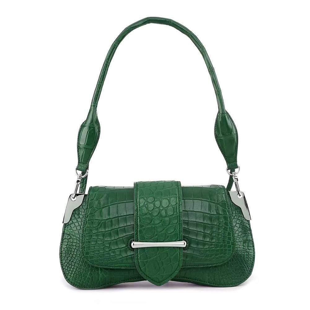 Women's Crocodile Leather Shoulder Bags Green