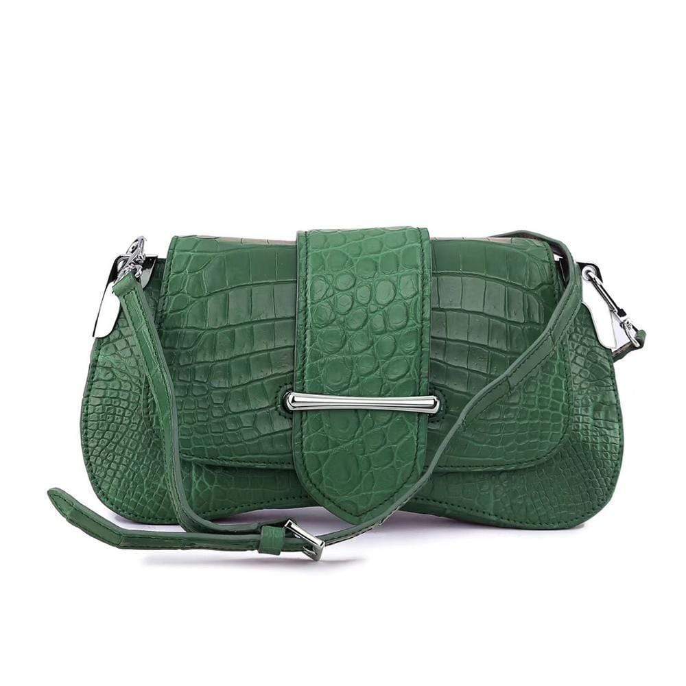 Women's Crocodile Leather Shoulder Bags Green