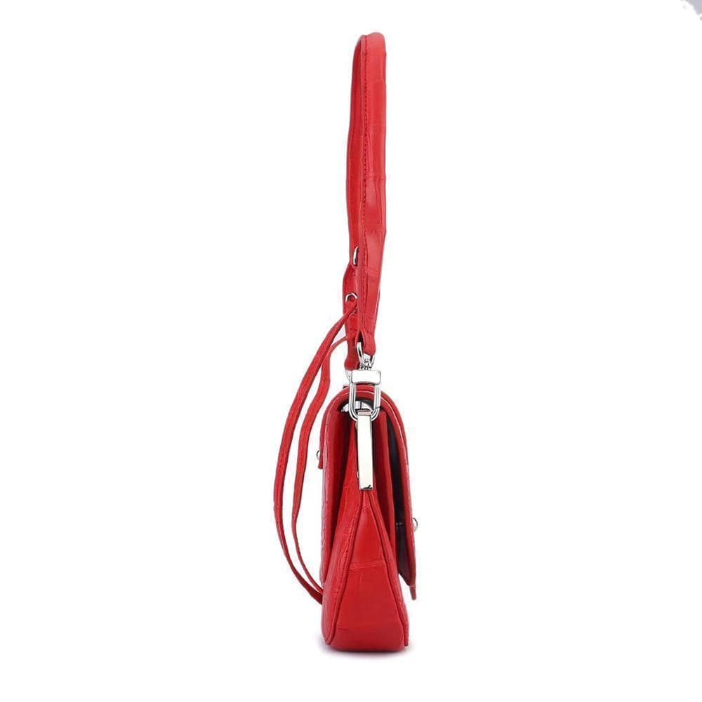 Women's Crocodile Leather Shoulder Bags Red