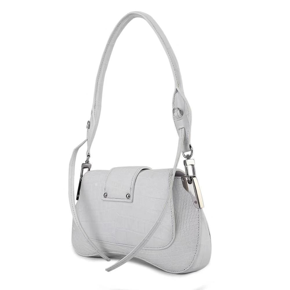 Women's Crocodile Leather Shoulder Bags White