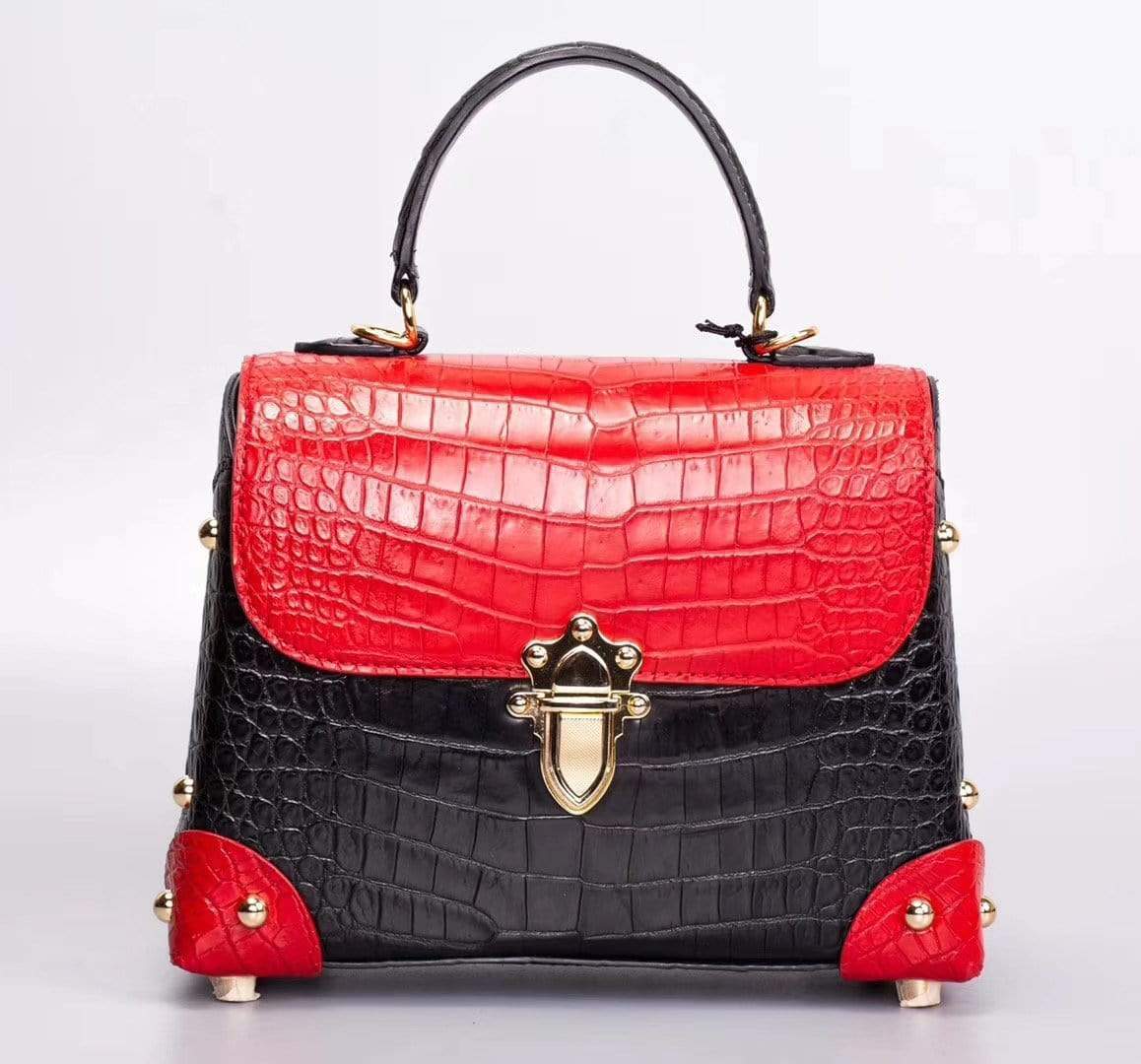 Women's Crocodile Leather Small  Top Handle Bag