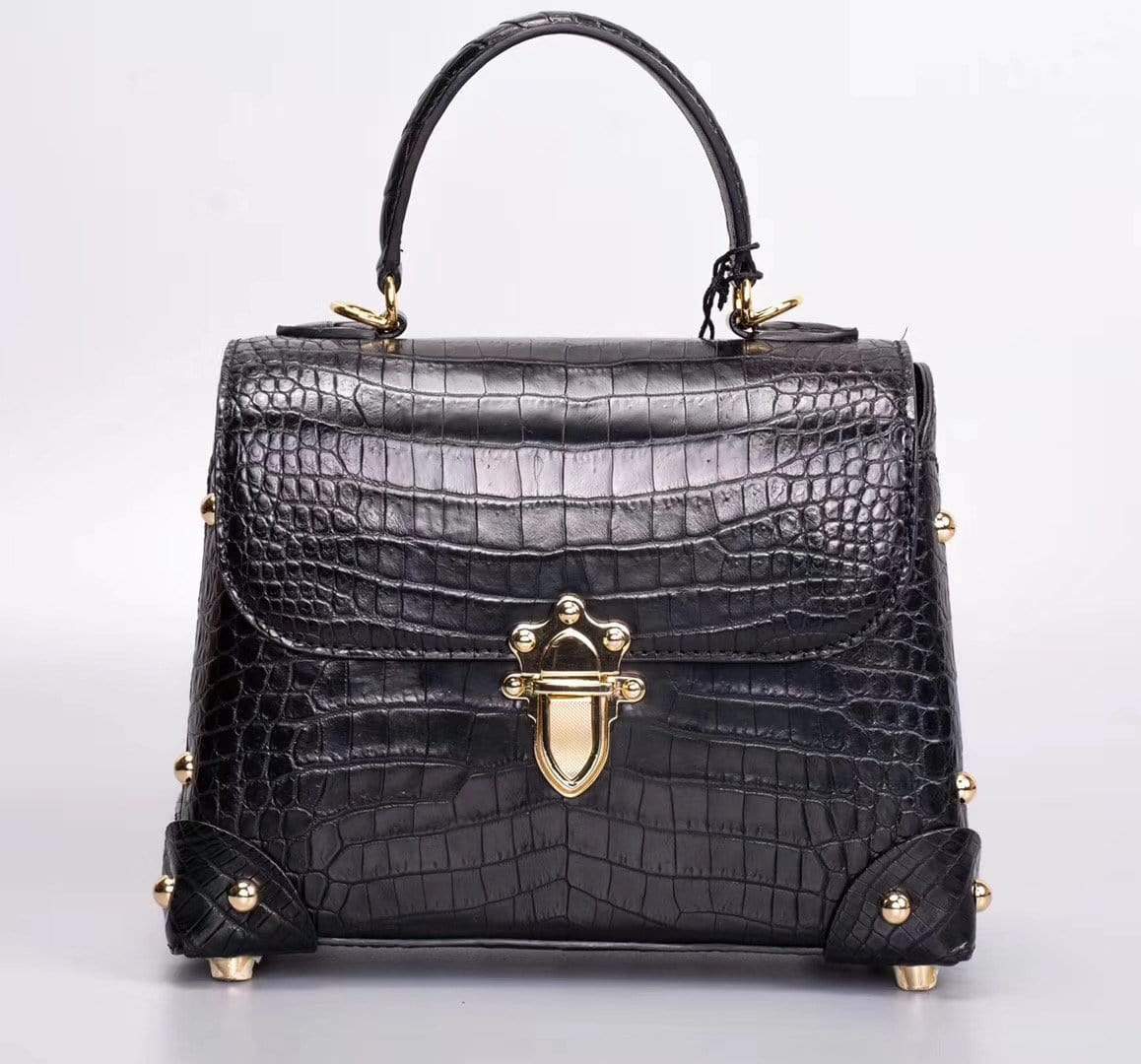 Women's Crocodile Leather Small  Top Handle Bag