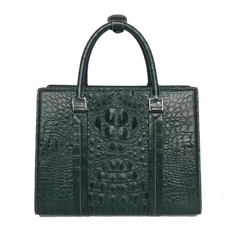 Women's Genuine Crocodile Leather Top Handle Shoulder Bag