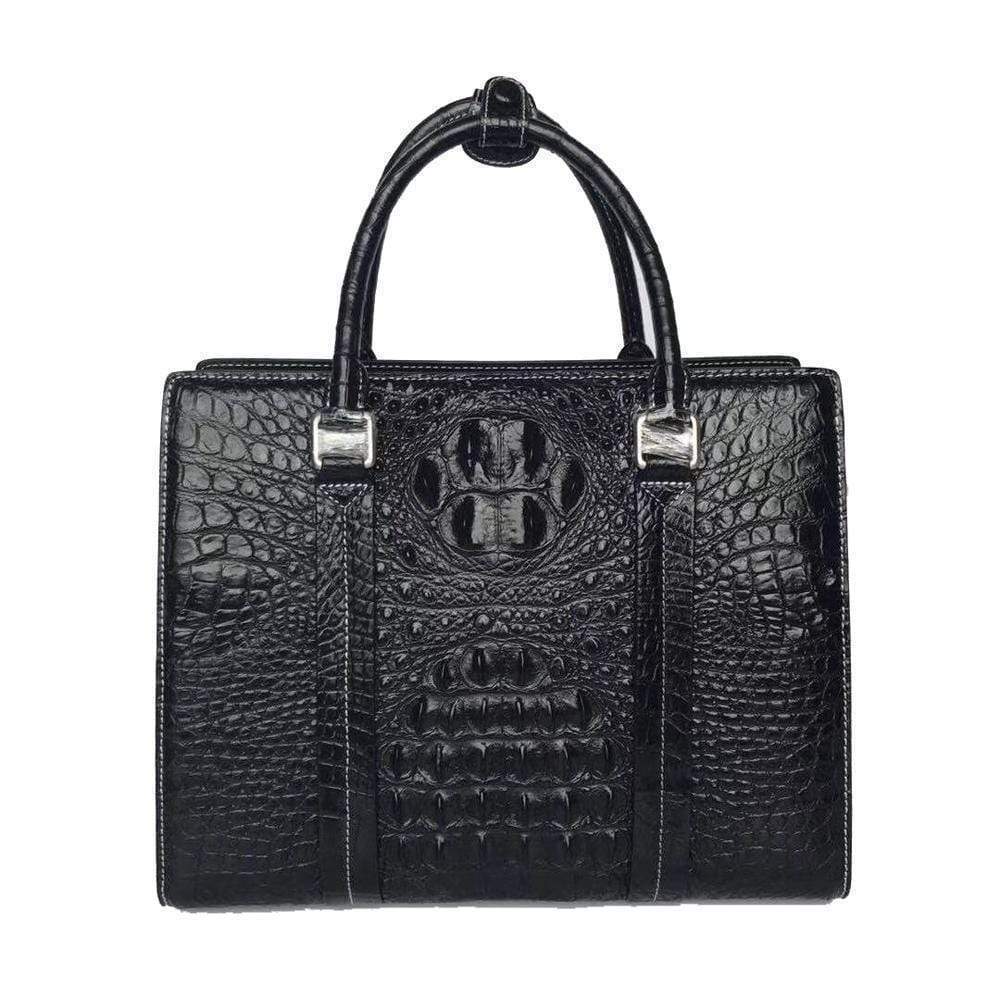 Women's Genuine Crocodile Leather Top Handle Shoulder Bag