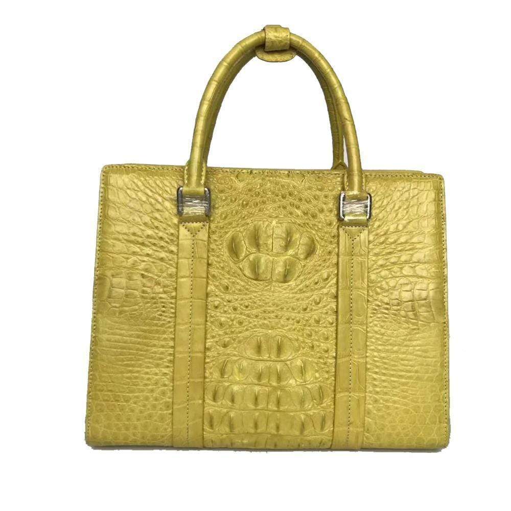 Women's Genuine Crocodile Leather Top Handle Shoulder Bag