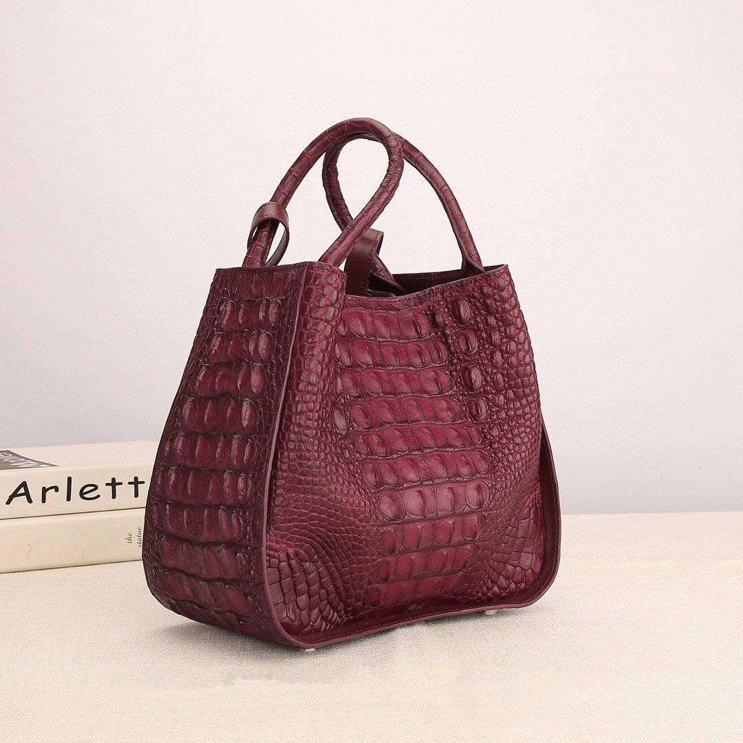 Women's Genuine Crocodile Leather Top Handle/ Slouchy Shoulder Bag