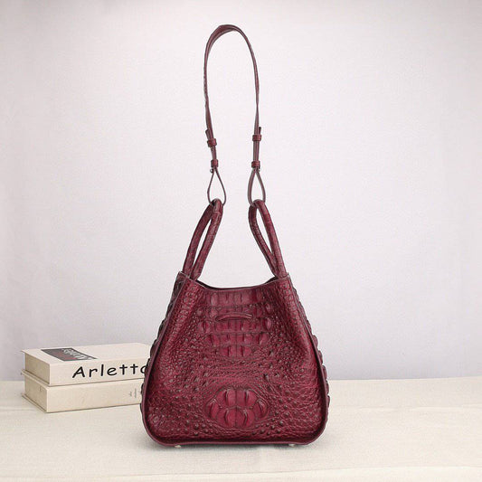 Women's Genuine Crocodile Leather Top Handle/ Slouchy Shoulder Bag