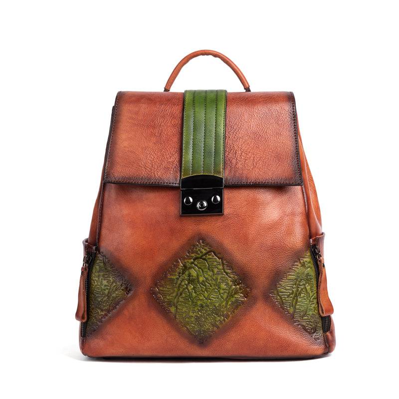 Women’s Vintage Leather Backpack Handle Shoulder Bag