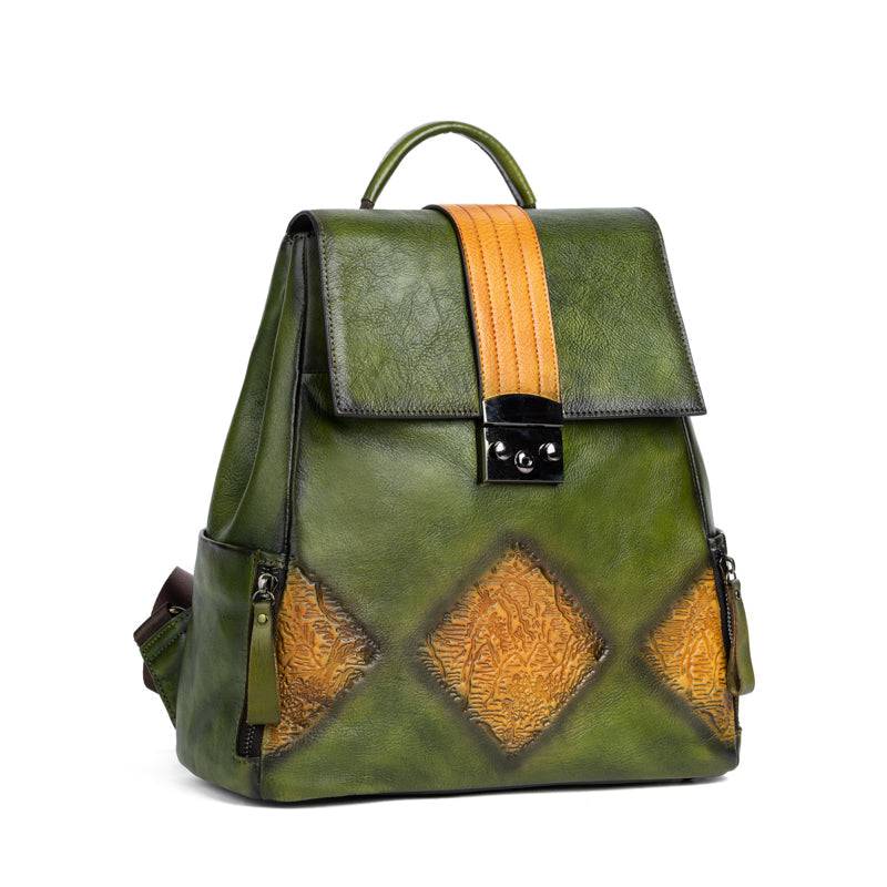 Women’s Vintage Leather Backpack Handle Shoulder Bag