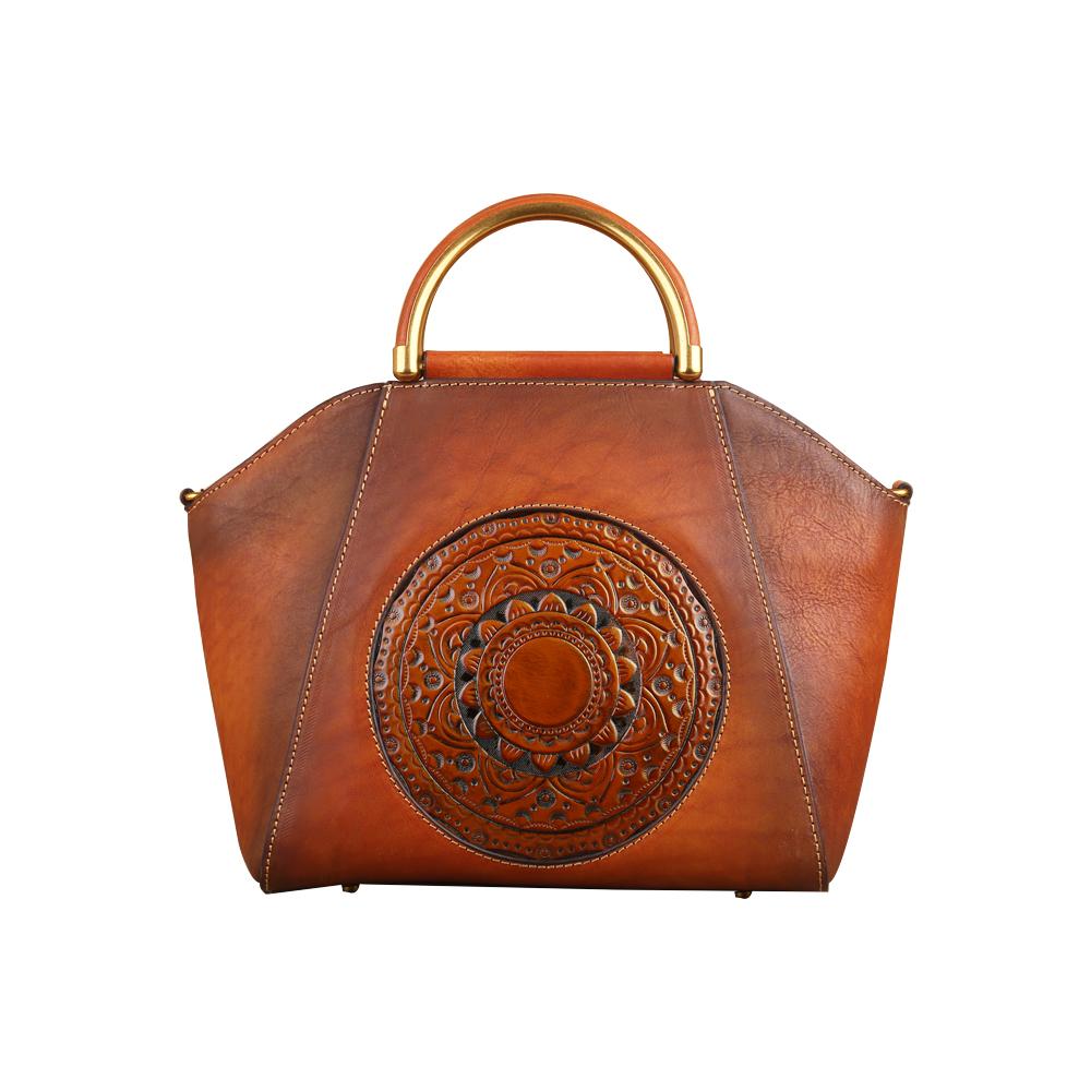 Rossie Viren Women's Women Vintage Leather Handbag Shoulder Purse Satchel Tote Crossbody Bag