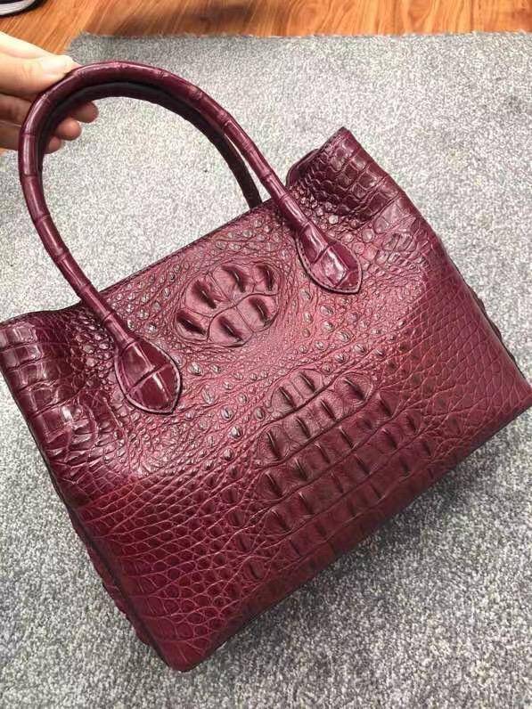 Womens Crocodile  Skin  Leather Satchel Bag Large 35cm