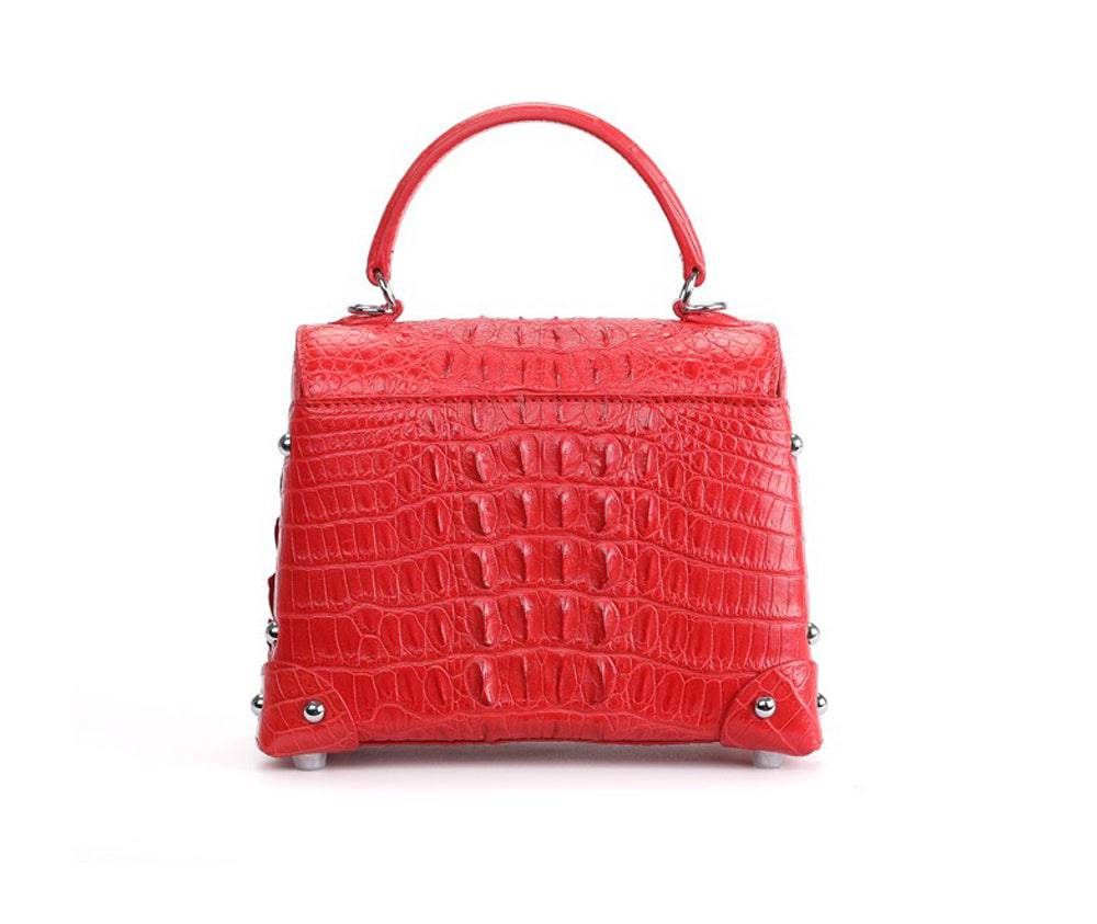 Womens  Genuine Crocodile Leather Top Handle Bag