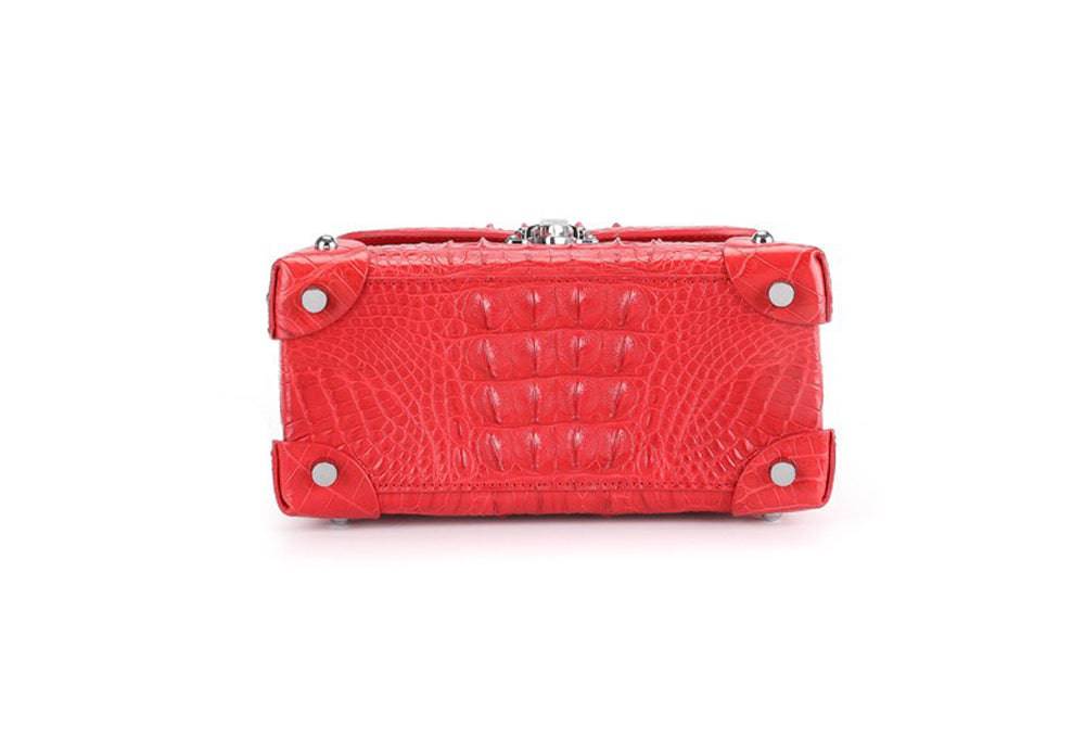 Womens  Genuine Crocodile Leather Top Handle Bag