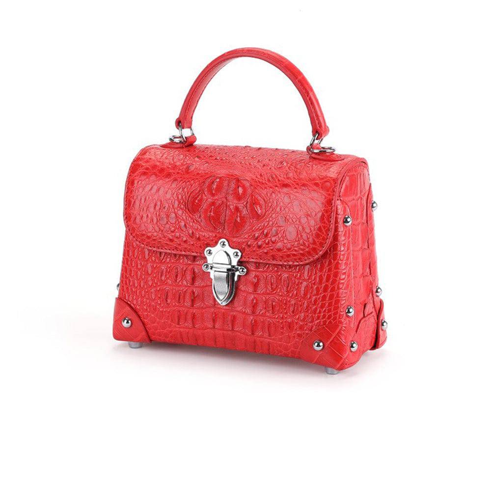 Womens  Genuine Crocodile Leather Top Handle Bag