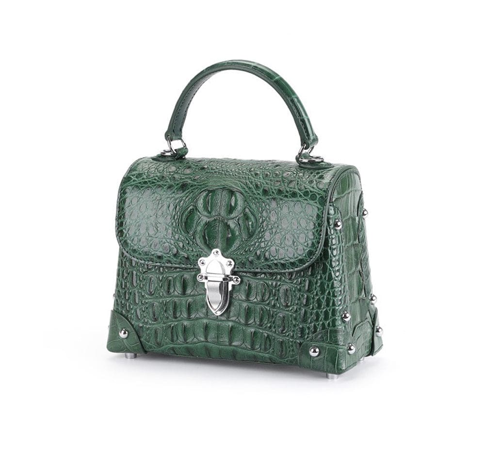 Womens  Genuine Crocodile Leather Top Handle Bag