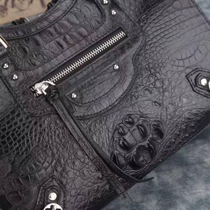 Womens Genuine Crocodile Leather Top Handle Tote Bag