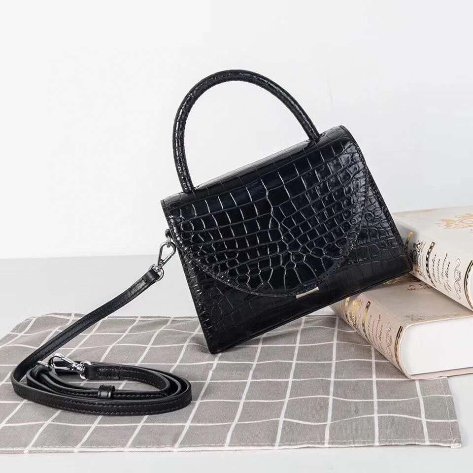 Womens Genuine Crocodile Top Handle Messenger Bags