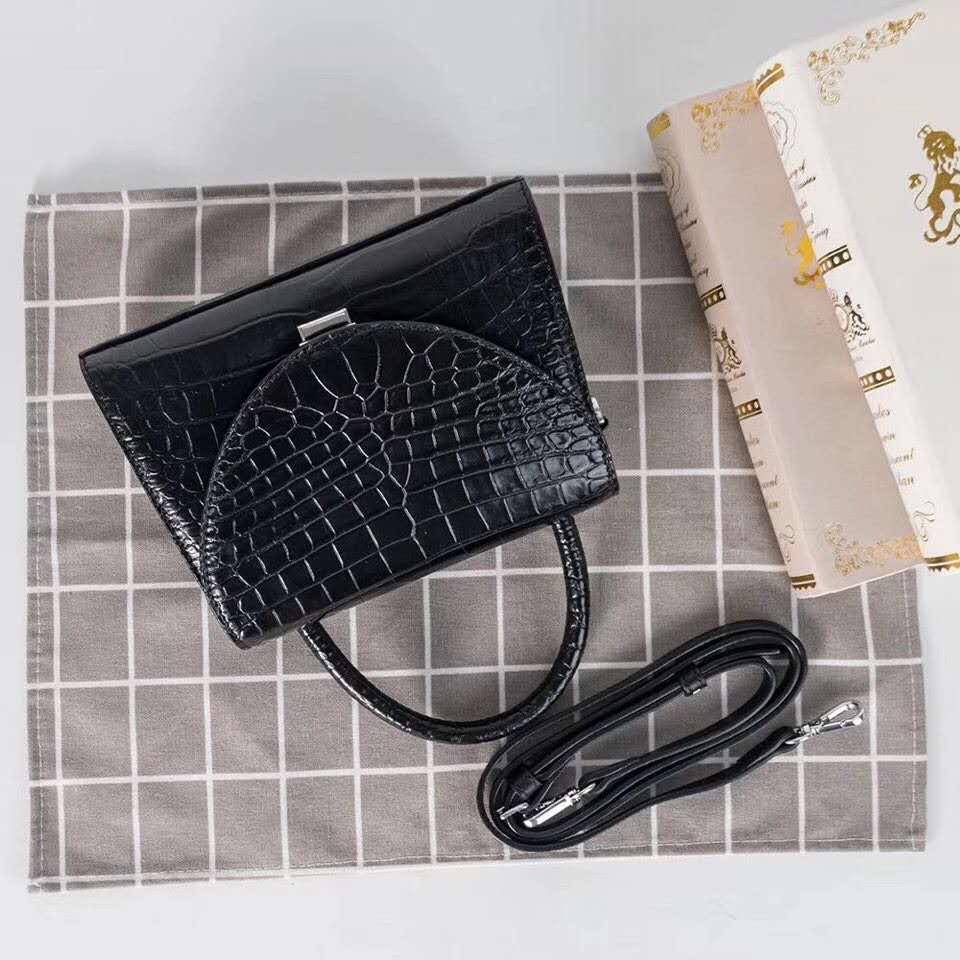 Womens Genuine Crocodile Top Handle Messenger Bags