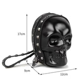 3D Skull Handle Wrist Bag Black