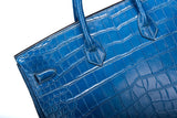 Blue Crocodile Leather 50cm Extra Large Super Big Bag, Jumbo Storage Padlock Business Handbags Office Business Travel Bags,1pc only