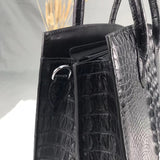 Crocodile Bone Leather Top Handle Handle Bags