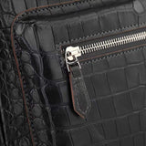 Crocodile Leather Backpack Black  For Women