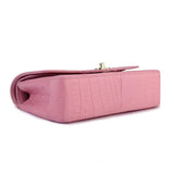 Crocodile Leather Classic Flap Chain Shoulder Bags For Women Pink