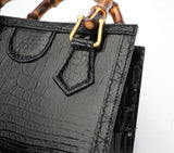 Crocodile Leather Small Top Handle Cross Body Bag