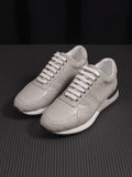 Crocodile Leather Sneaker Shoes Grey