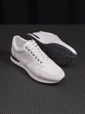 Crocodile Leather Sneaker Shoes White