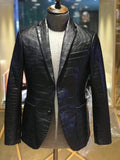 Crocodile  Leather Standing Collar Point Jacket