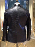 Crocodile  Leather Standing Collar Point Jacket