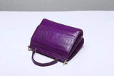 Crocodile Top Handle Bag Purple